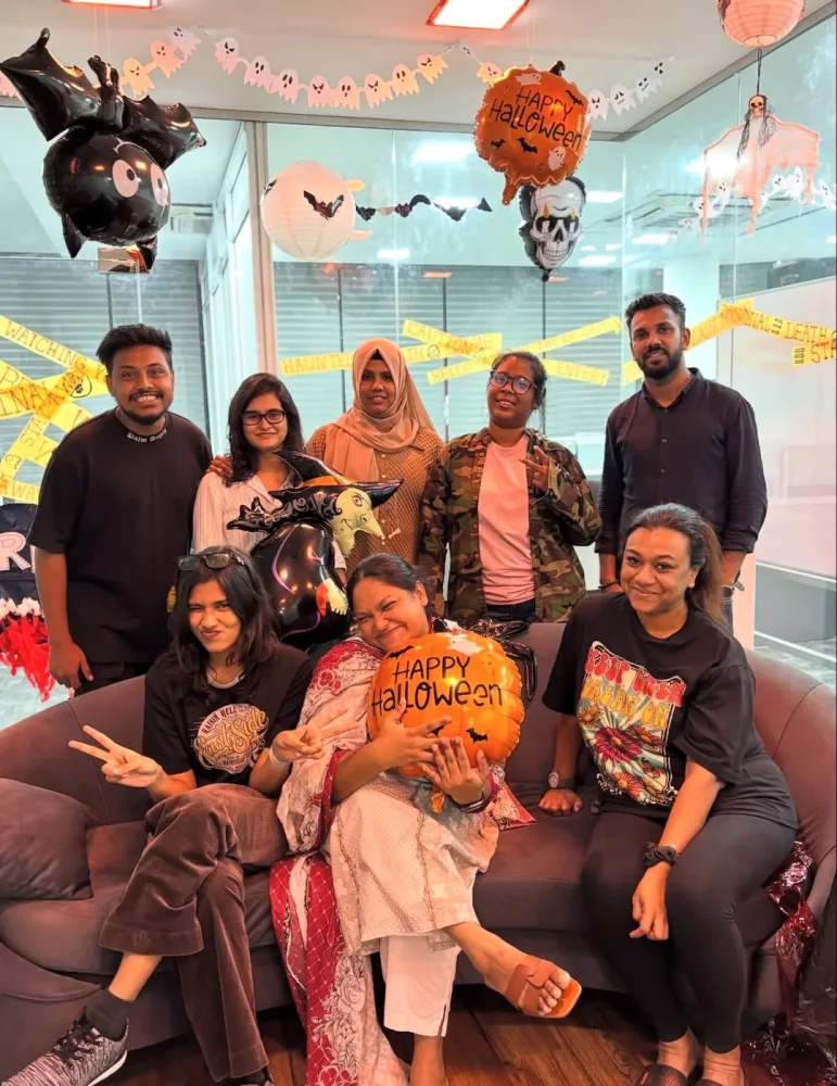 The SpectraTech team at the Halloween celebration