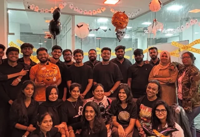 The SpectraTech team at the Halloween celebration