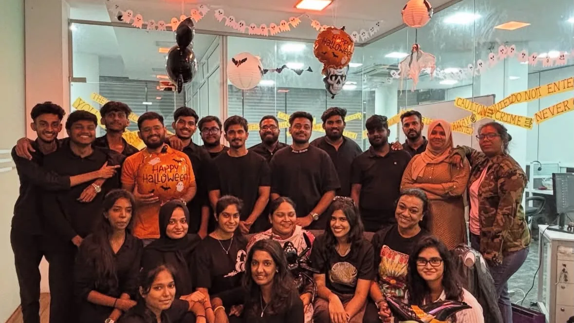 The SpectraTech team at the Halloween celebration